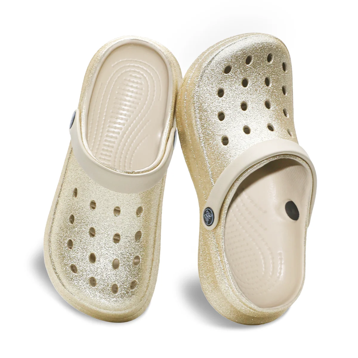 Glitzer-Clogs, Leichte EVA-Gartenschuhe, Wasserdichte Rutschfeste Sandalen, Bequeme Slip-On Schuhe für Drinnen und Draußen 816 – Detail 25