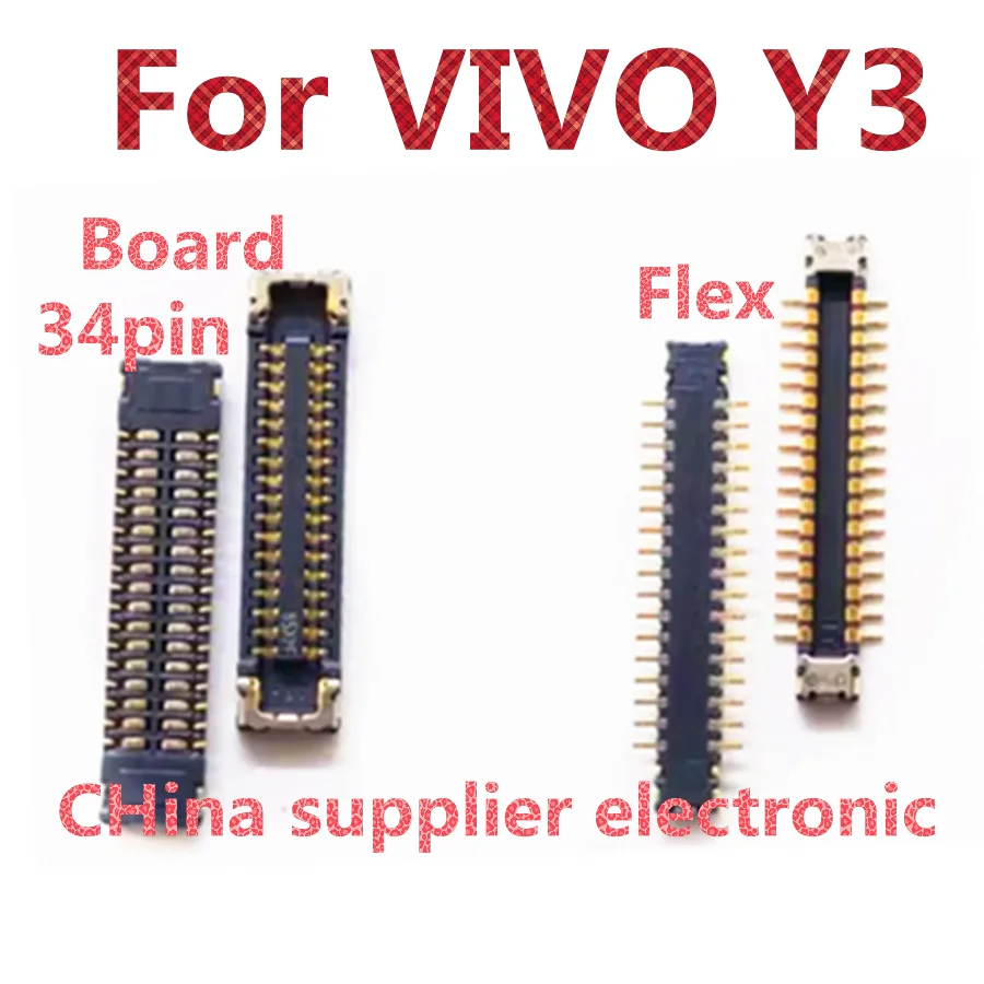 10pcs-100pcs For VIVO Y3 LCD screen display base motherboard cable connection buckle FPC connector On Board Flex 34-pin