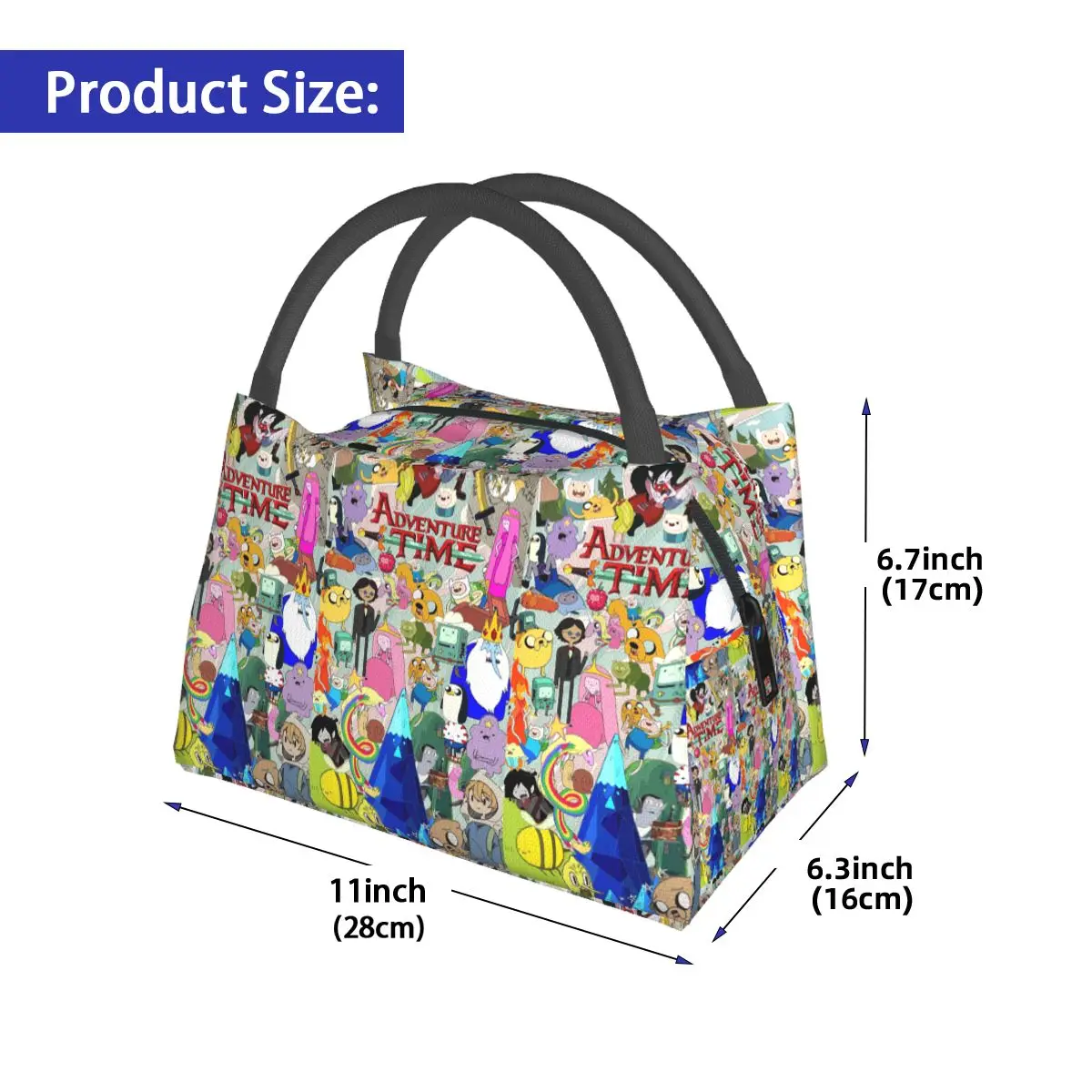 AdventureTime Cartoon Game (2) Insulated Lunch Bag for Women Children Leakproof Food Boxes Thermal Lunch Box Tote