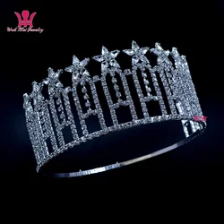 Pageant Crown Stars Miss Beauty Contest Quanlity Rhinestone Tiaras Bridal Wedding Hair Accessories Adjustable Headband mo230