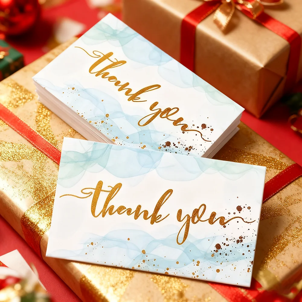 بطاقة تهنئة 50 قطعة بطاقات شكر التعبئة والتغليف ديكور حفل زفاف احتفالي دعوة الأعمال التسمية #4