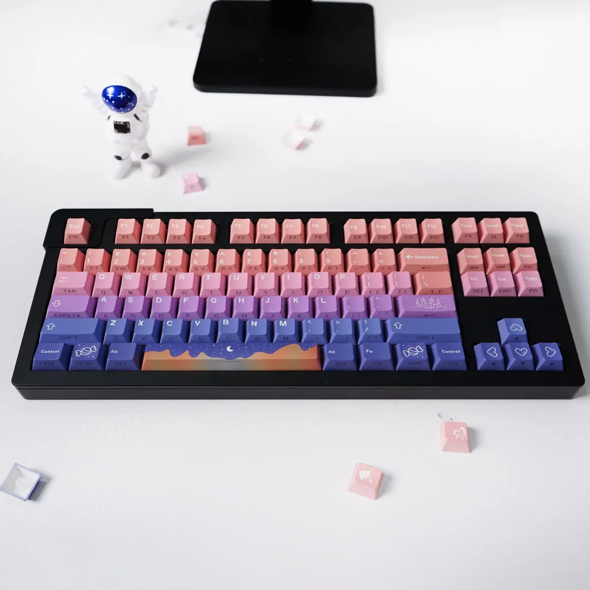 

Side light-transmitting keycap PBT thermal sublimation 130 keys Original factory highly suitable wireless mechanical keyboard