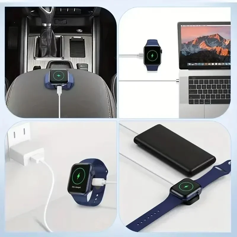 Portable Wireless Watch Charger Type C 8pin Two interfaces For Apple Watch S9 8 7 6 5 4 3 2 1 SE Ultra Series Fast Charger image 4
