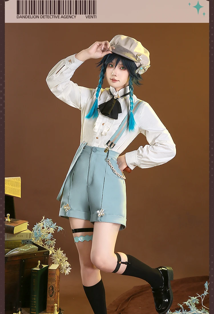 لعبة Genshin Impact Venti أزياء تنكرية لحفلة الهالوين وعيد الميلاد ولعب الأدوار الهزلية الرائعة دعائم القبعة مقاس S-XL متوفر