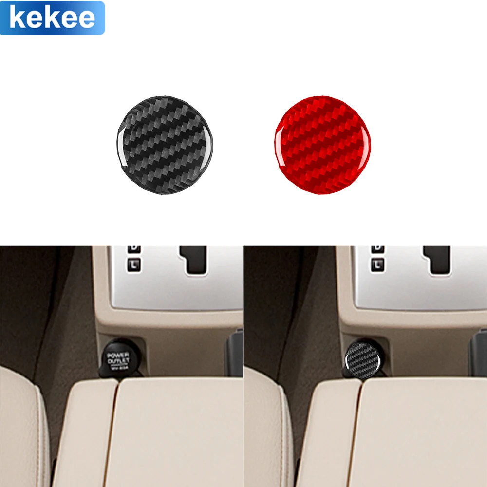 

For Dodge Caliber 2007 2008 Center Cigarette Lighter Button Trim Cover Real Carbon Fiber Stickers Car Interior Refit Accessories