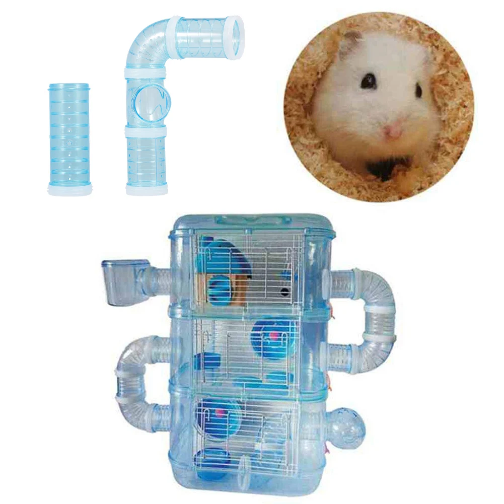 

Hamsters Tube Pipe DIY Connection Plastic Tunnel External Tube Set Transparent Tunnels Track Toy Cage Accessories