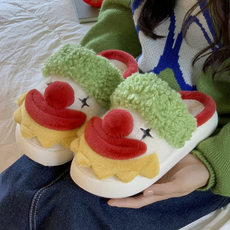 2025 winter Halloween women cotton slipers clown  warm anti slip Santa Claus pumpkin unicorn cotton slipper comfort home slipper