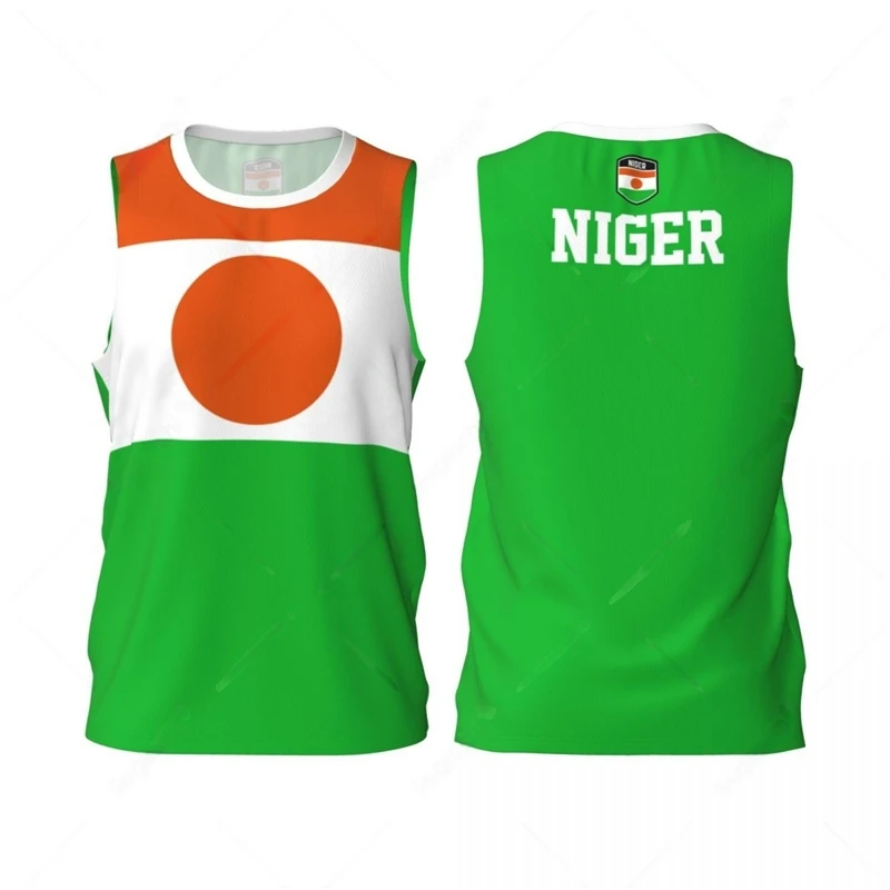 Niger Flag Basketball Tank Tops Summer Fashion National Emblem 3D Printed Sleeveless T Shirts Loose Quick Dry Sports Vest Tees