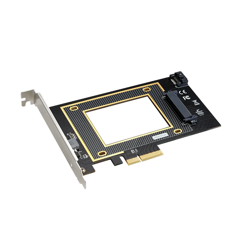 Unidade PCIe4X para U.2 SFF8639 para placa adaptadora de host PCIe X4 Componentes de computador com suporte para SSD M.2 (NVMe e AHCI)