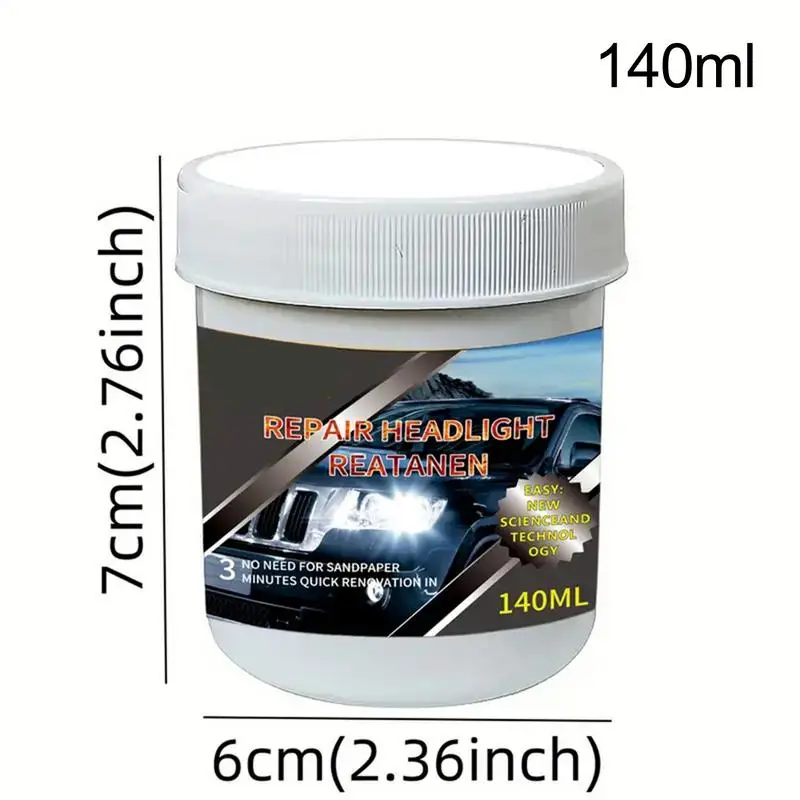 Head Light Restoring Kit Headlight Clear Coat 140ml UV Protection Head Light Scratch And Oxidation Removal Strong Polishing