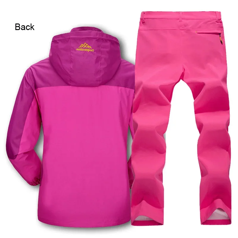 Woman Coat&Pants Trekking Hiking Fishing Outdoor Single M-4XL Set Jacket And Quick-Drying Camping Sports Trouser Suit