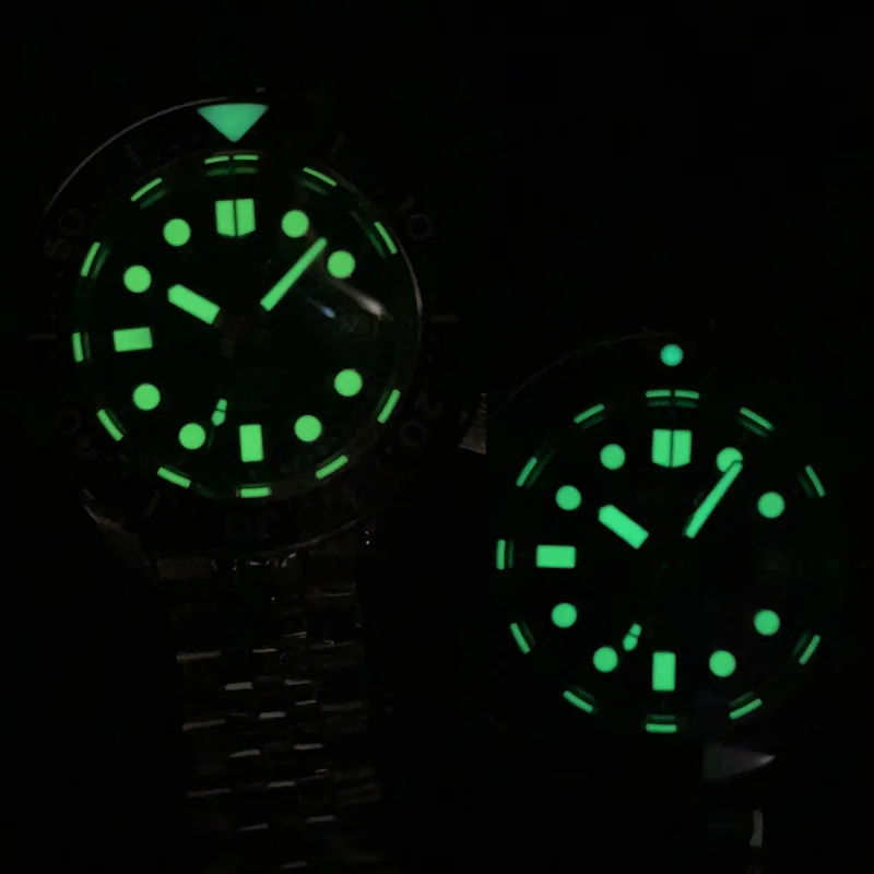 Imagem -05 - Relógio Heimdallr para Homens Safira Cristal Mostrador Verde Luminoso Movimento Automático Nh35 Mm300 Sumo Sbdx 300m c3 300m