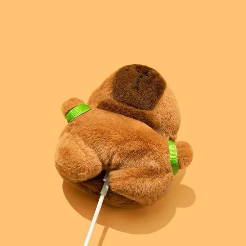 

Suitable for AirPods Capybara Plush Earphone Case Cute Cartoon Protective Cover for Wireless Earbuds with Backpack Design Gift
