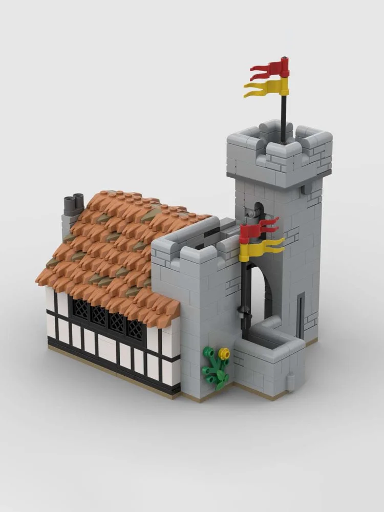 MOC building blocks assemble toy Medieval hotel model 630pcs Creative holiday gift for all architecture lovers