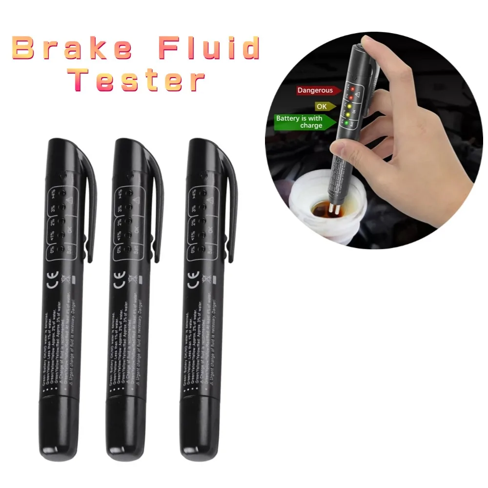 

Автоматическое тестирование жидкости, тестер тормозной жидкости, ручка для DOT3/DOT4, 5 светодиодных индикаторов, проверка качества тормозного масла, автомобильные аксессуары