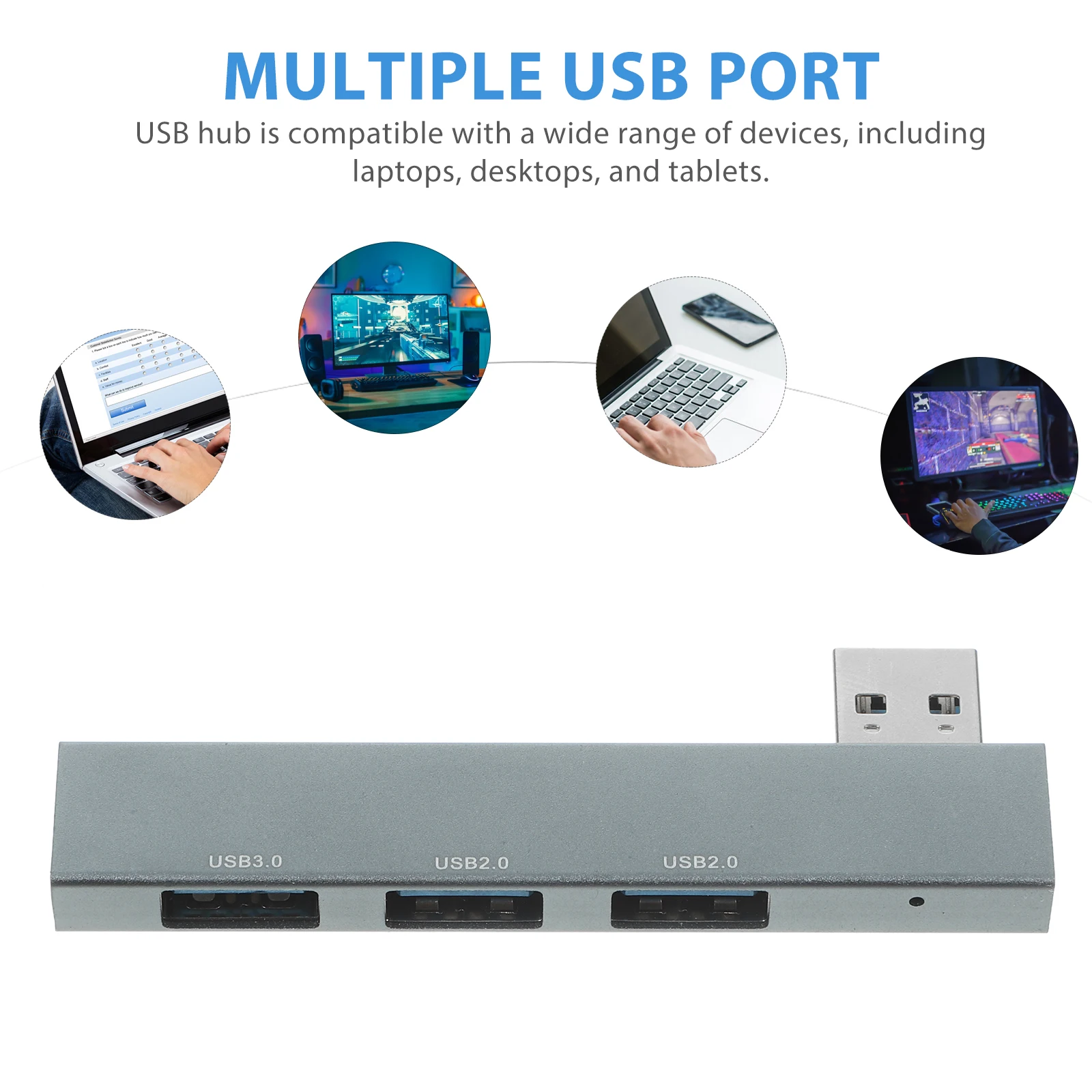 

3 Port USB Hub Compact Lightweight High-Speed Data Transfer USB Splitter for Laptop Multiple Devices Connectivity Hub