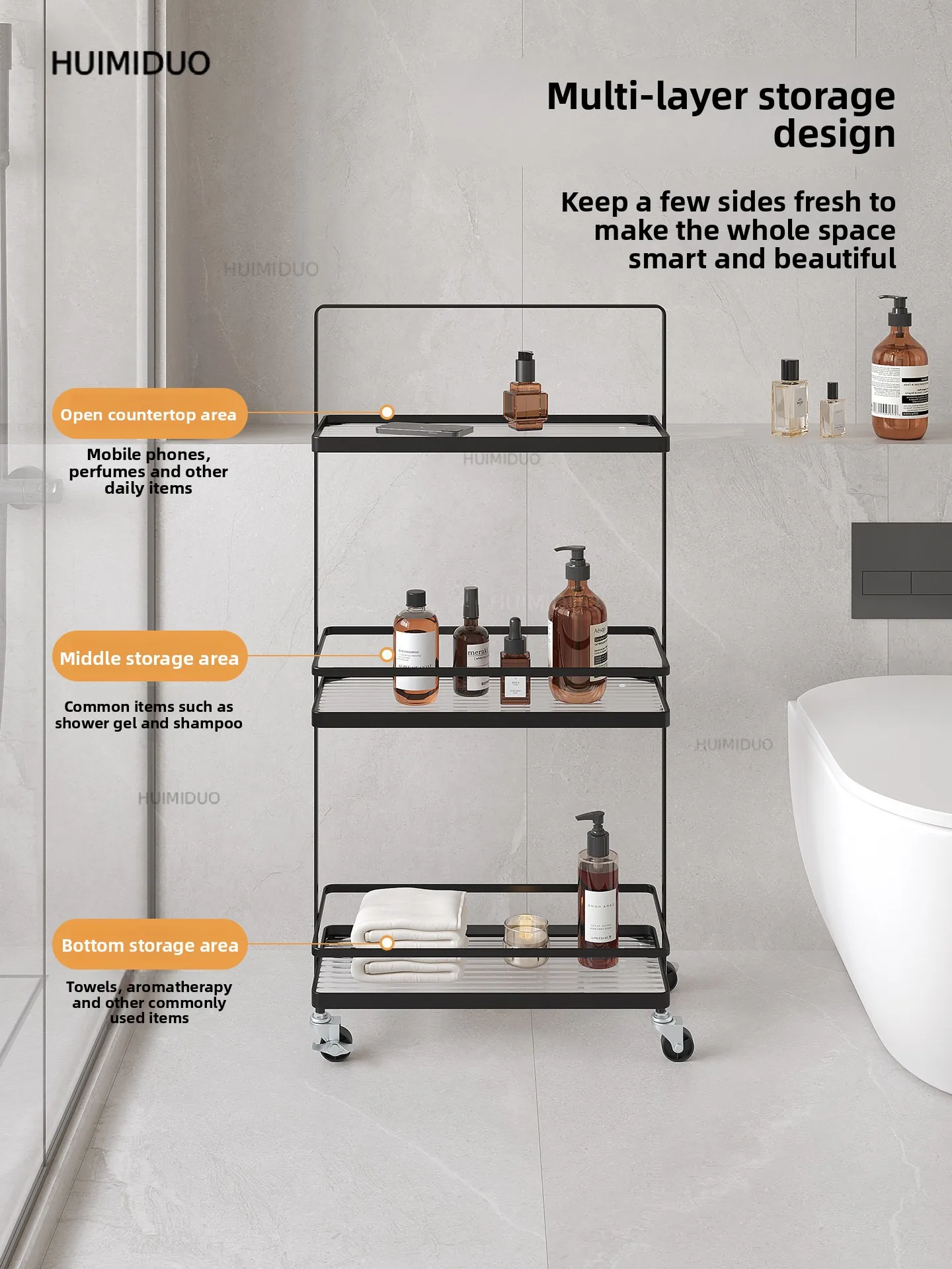 Toilet Toilet Crevice Rack Bathroom Multi-layer Storage Rack Toilet Washstand Paper Towel Storage Rack Floor