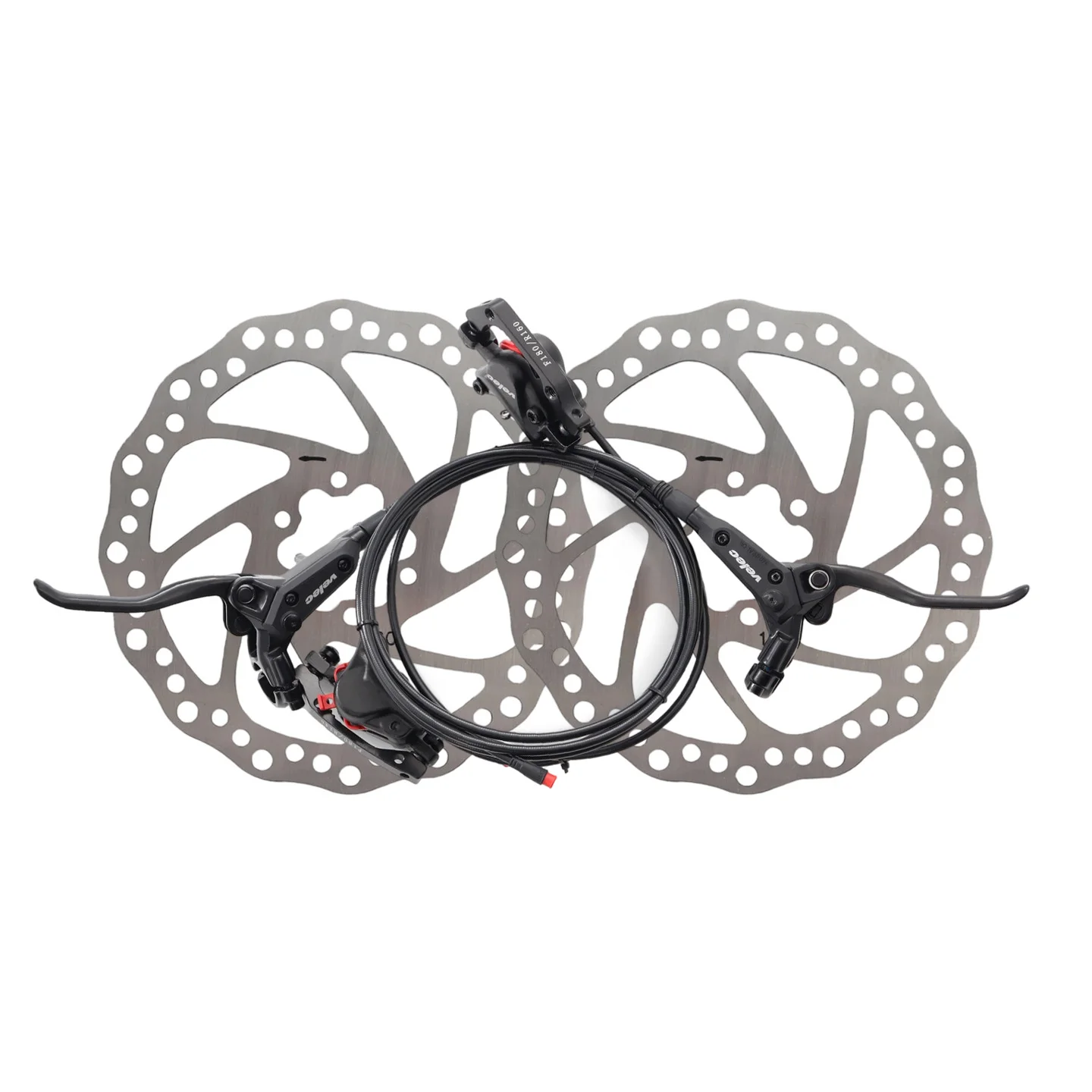 Velec E-Bike Hydraulic Disc Brake Set 2-Piston Power off for Electric Bikes Scooters MTB - Front Rear Brakes with Oil Pipe 950mm - view 5