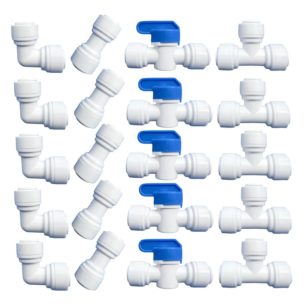 

20 шт. 3/8 "быстроразъемные фитинги для систем RO, быстрое соединение, вставной для подключения фитинга водопроводной трубки