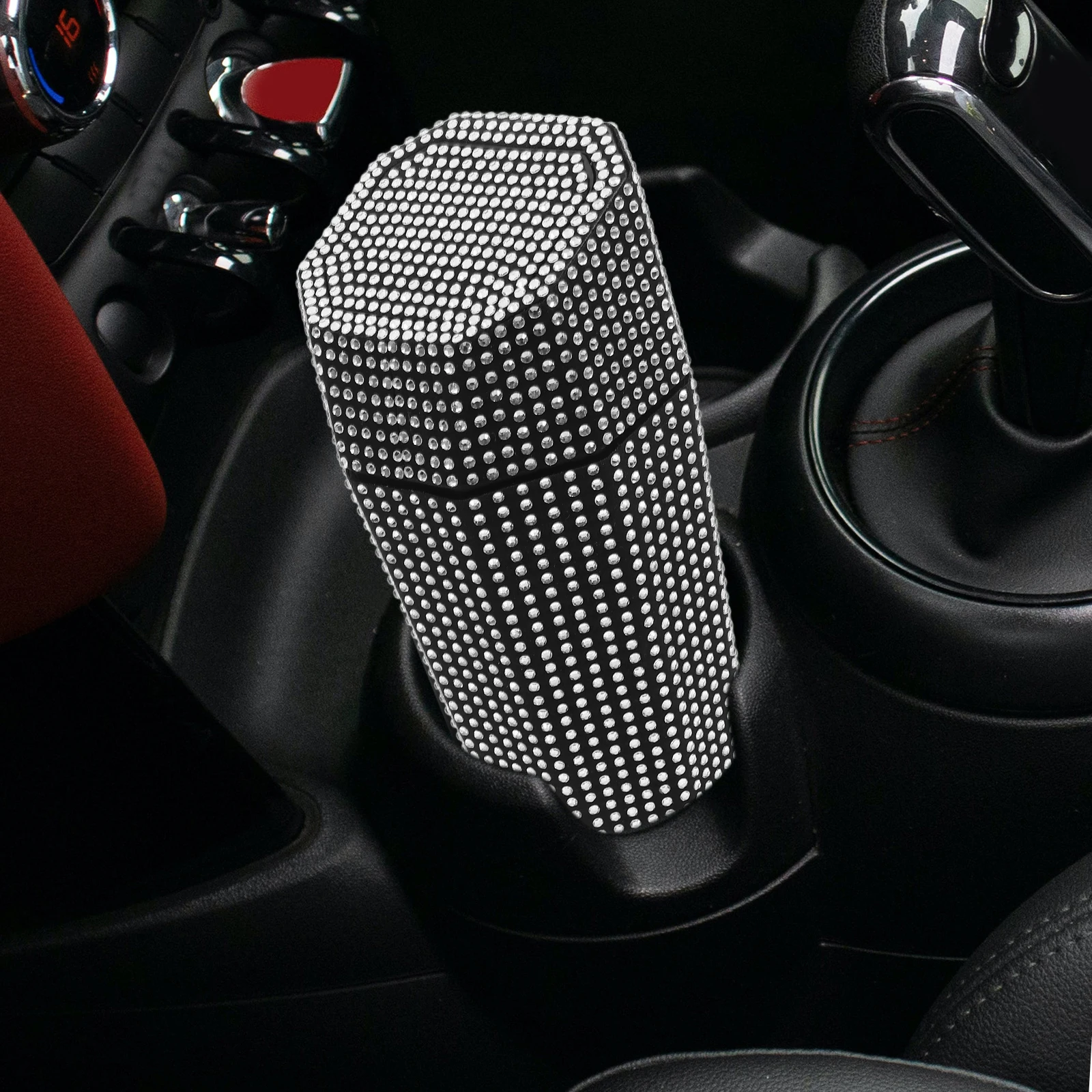 

1Pcs Sparkling Car Trash Can Bling Car Organizer Cup Holder Garbage Bin Auto Accessory