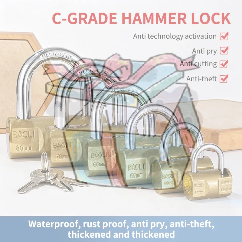 【CCA】Padlock Small Locks For Luggage Case Locker Home Improvement Hardware 30mm-80mm Include 3Keys