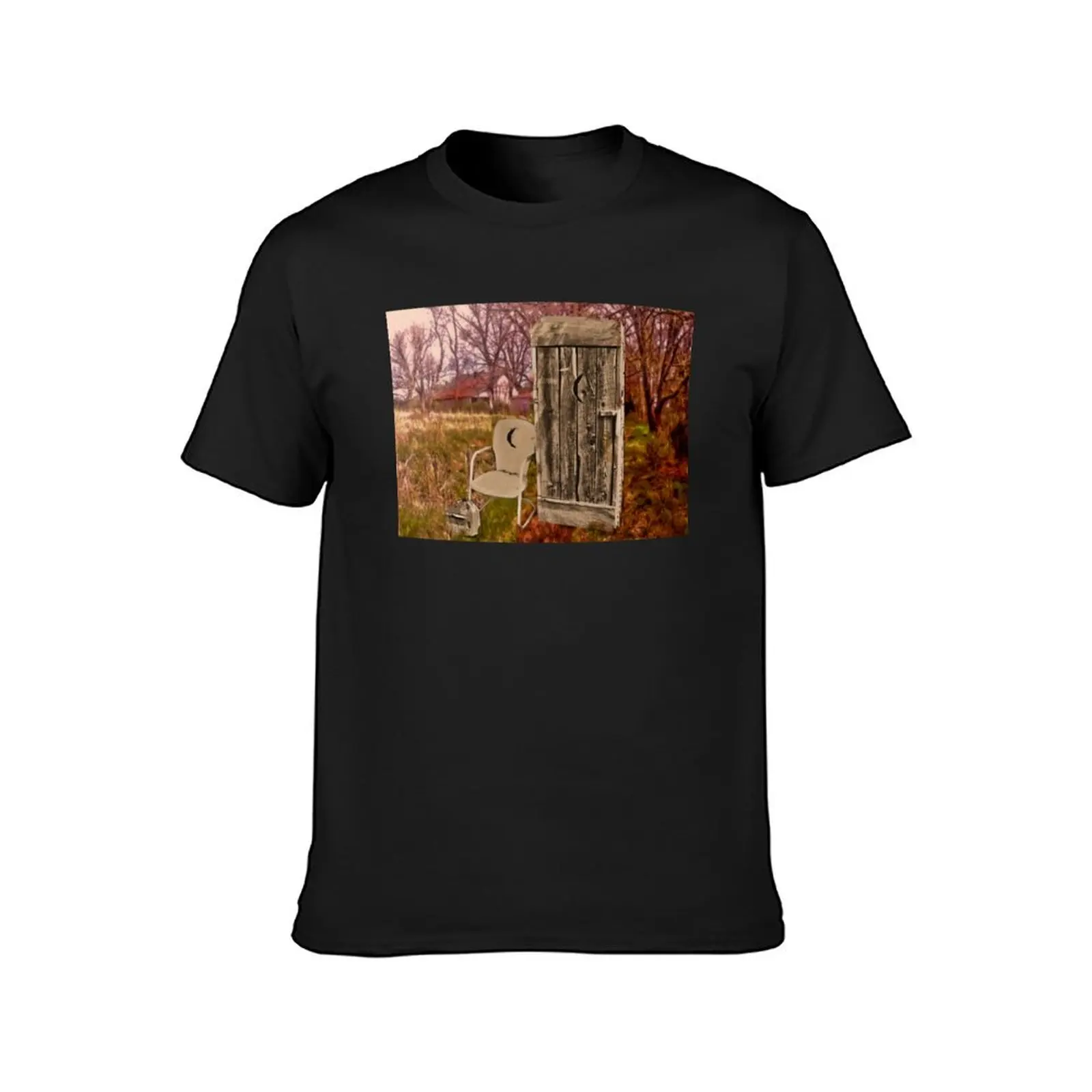 Quarter-Moon Chair and Matching Outhouse, Photo, for prints and products T-Shirt summer top anime big and tall t shirts for men