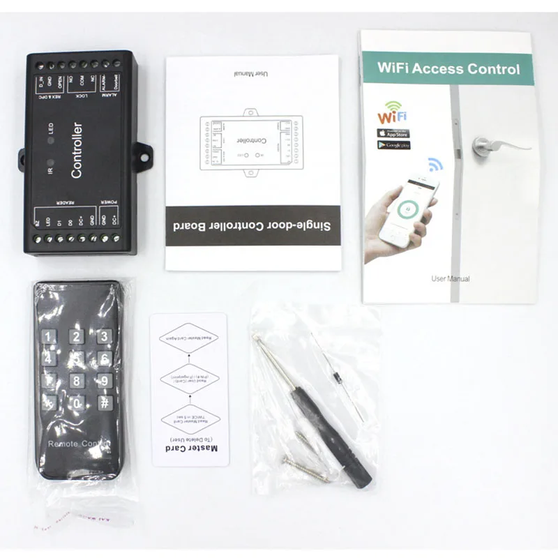 DC12V WiFi Tuya App Mini Single Door Remote Control Board Access Control Board Panel Wiegand 26 44 Bits Input NO NC COM output