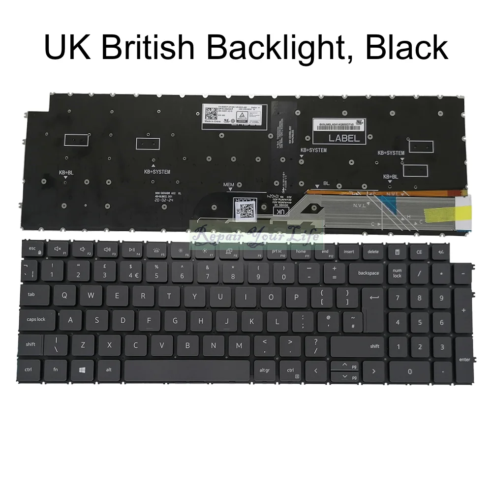 Imagem -03 - Teclado Retroiluminado para Dell Latitude 3520 3530 Vostro 3510 3515 3520 3525 P112f 5510 5515 7510 5620 5625