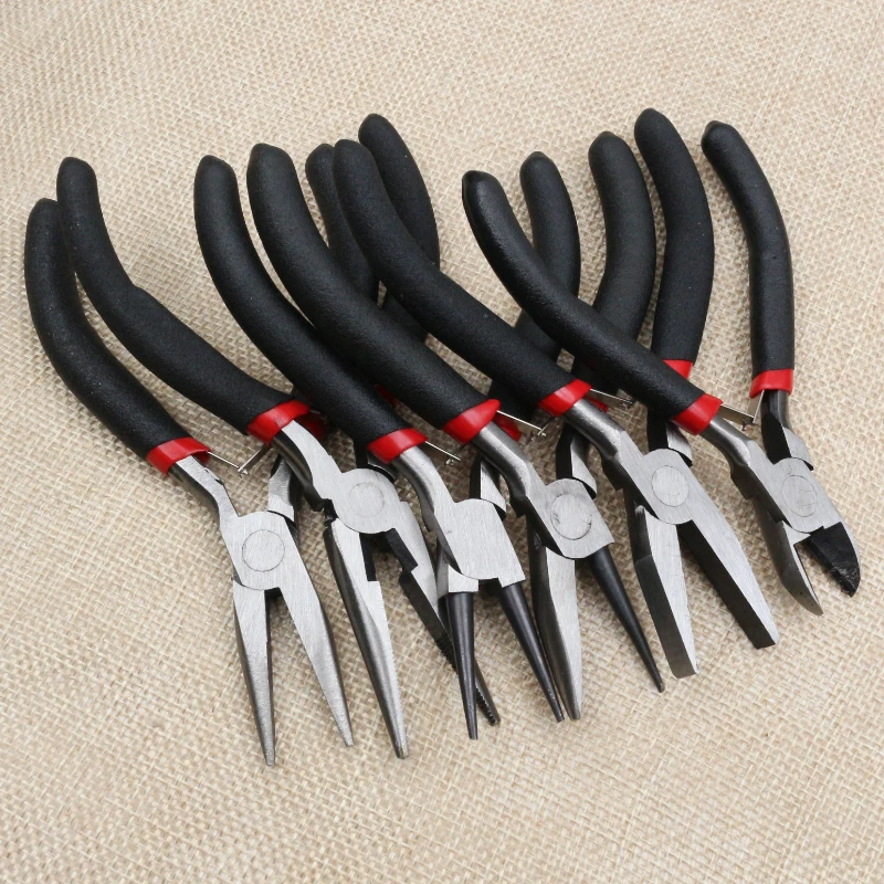 1 Piece Stainless Steel Needle Nose Pliers Jewelry Making Hand Tool Black 12.5cm