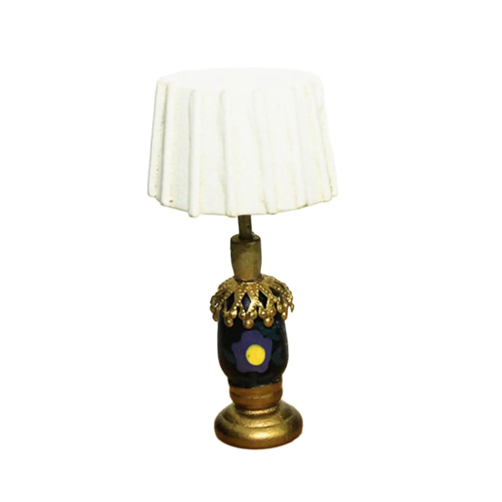 

1:12 Dollhouse Table Lamp Model Mini House Scene Props Miniature Scene Model Miniature Desk Lamp Model for Bedroom Living Room