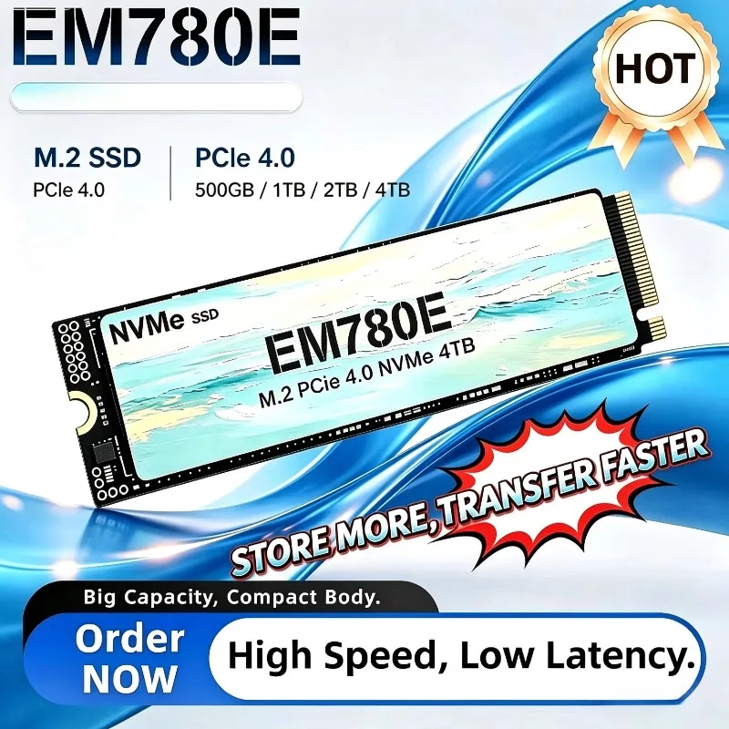 NEW EM780E M.2 SSD Hard Disk High speed 1TB 2TB NVMe M2 SSD 500GB PCIe 4.0 Internal Solid State Drive, For PC Desktop Laptop.