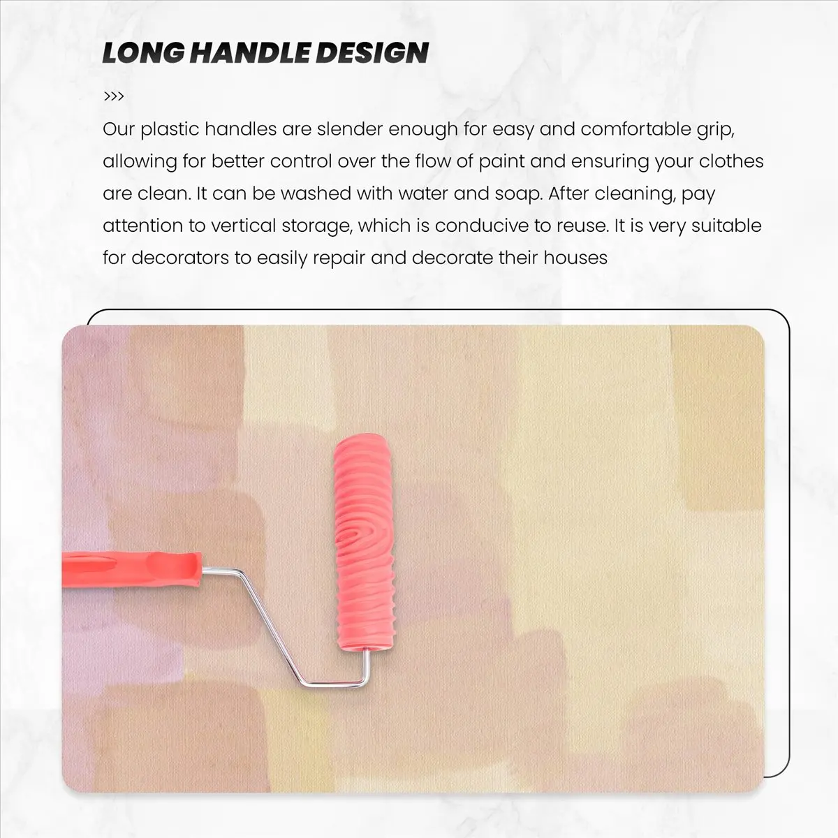 【STABLE QUALITY】8 Pcs Wood Graining Painting Tool Set, Rubber Empaistic Grain Pattern Roller with Handle, for DIY Wall Room Deco