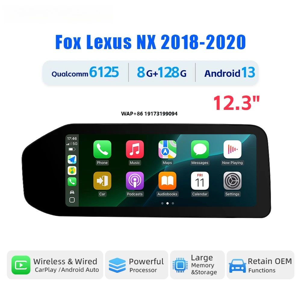 

ES 2012-2017 Car Multimedia Player 12.3'' for DVD Players with Wireless CarPlay Android Auto Interface Binarytek