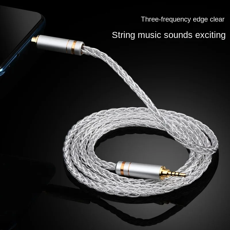 ATAUDIO HiFi 3.5mm to 2.5mm AUX Audio Cable Pure Silver Braid 3.5 Jack to 2.5 Cable for Headphone Speaker Mobile Phone Amplifier