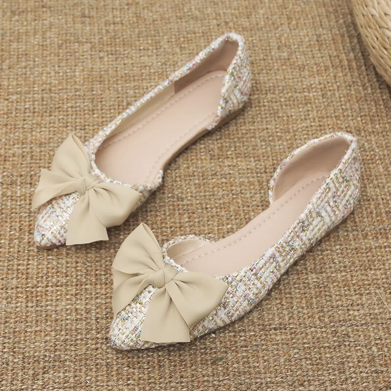 Nuevo con lazo zapatos elegantes de tacón bajo para mujer 2025 lindo Kawaii calzado de verano para mujer Popular cómodo Chic Beau Today