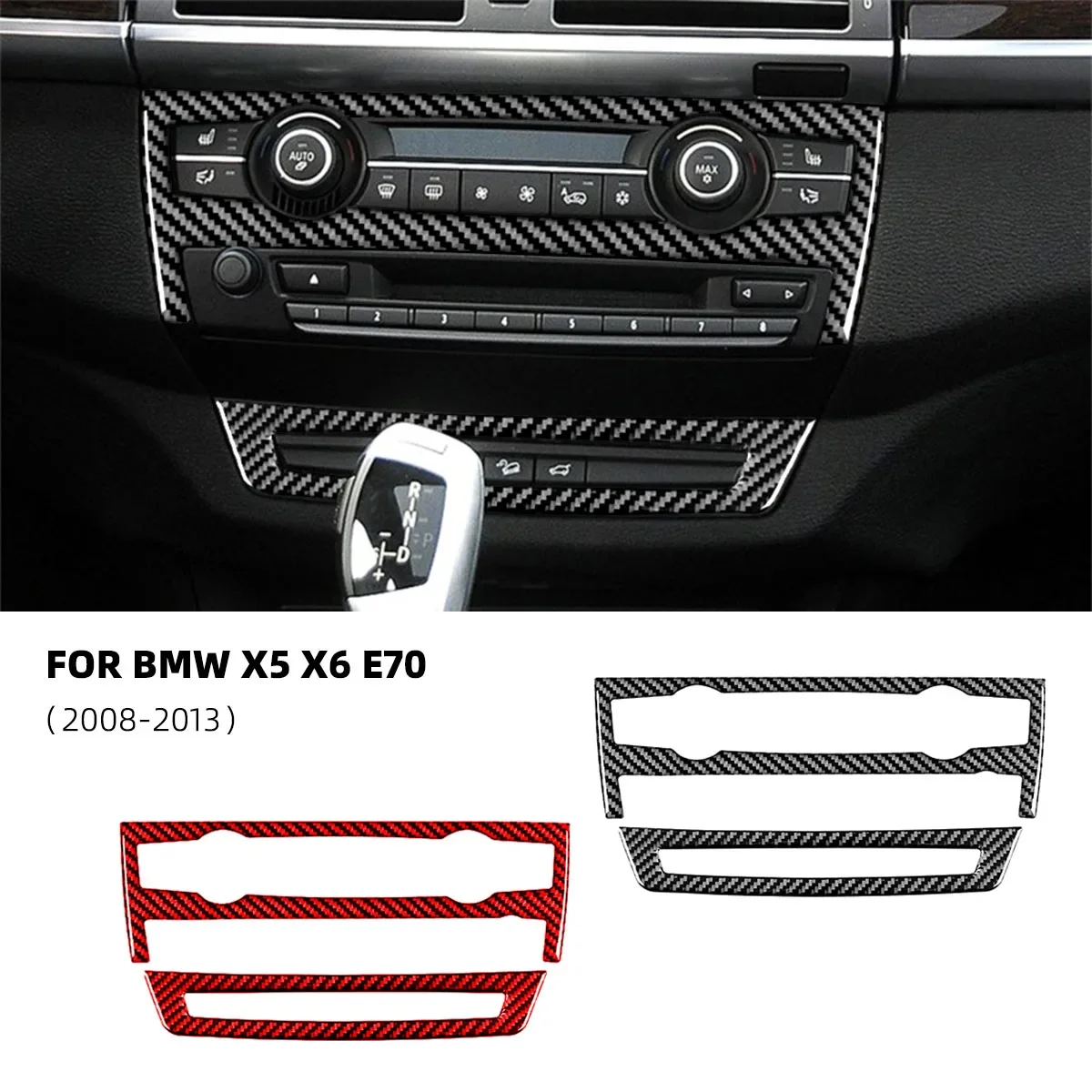 

For BMW X5 E70 X6 2008-2013 Car-styling Carbon Fiber Car Central Control CD Panel Decorative Accesorios Voiture Stickers Auto