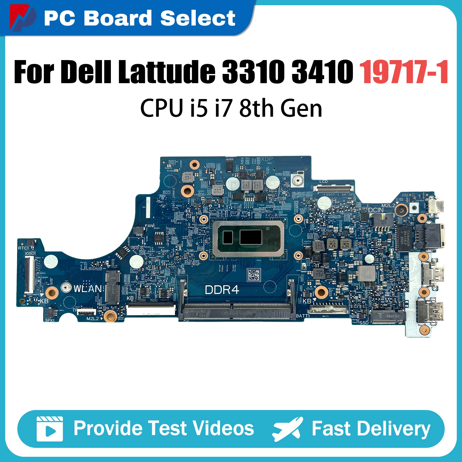 

Notebook Motherboard For Dell Lattude 3310 3410 06D967 06D915 6D915 6D967 19717-1 Laptop Mainboard With i3 i5 i7 8th Gen CPU