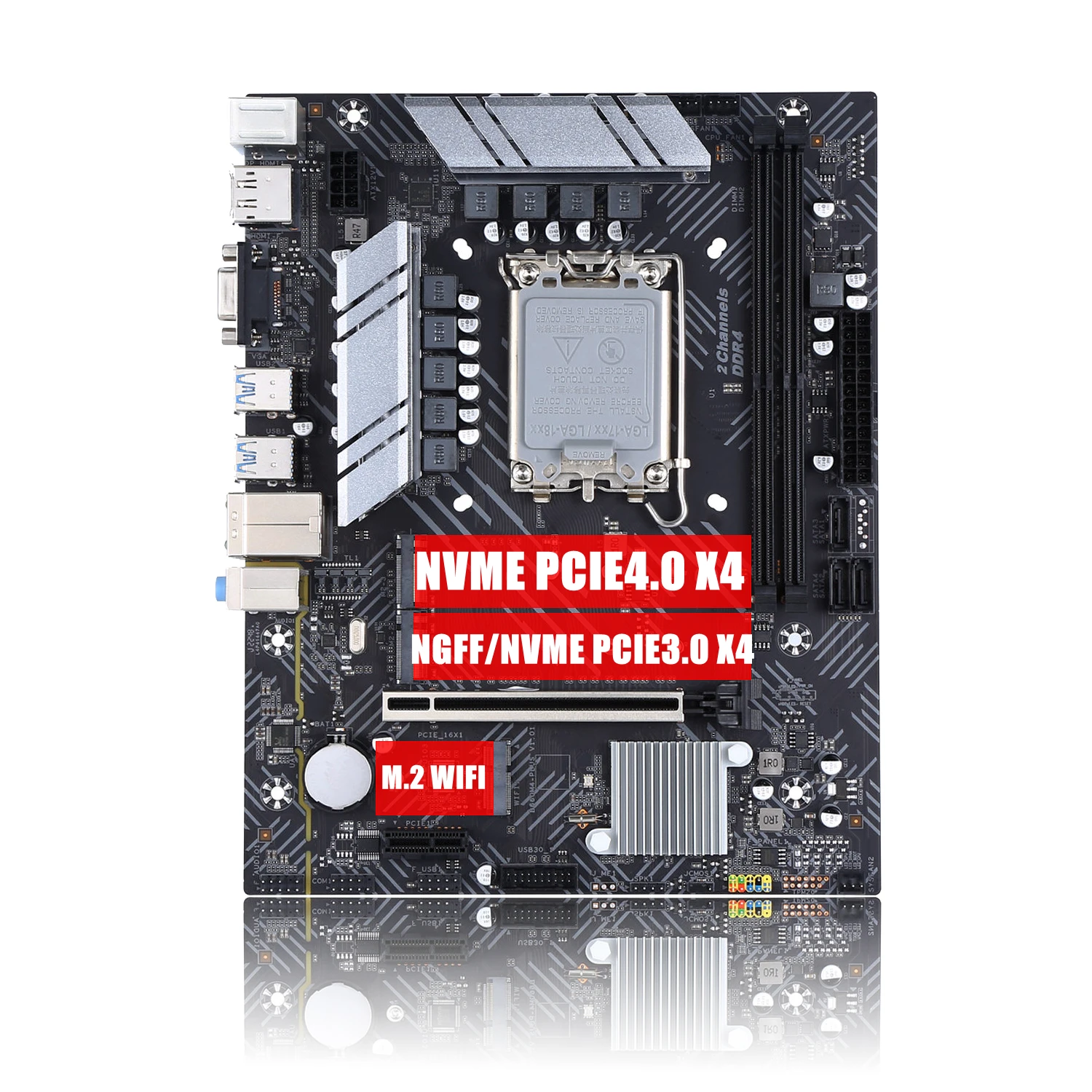 Kllisre B660 Motherboard LGA 1700 Support 12th/13th Processor DDR4 Memory VGA+HDM+DP USB3.2 M-ATX