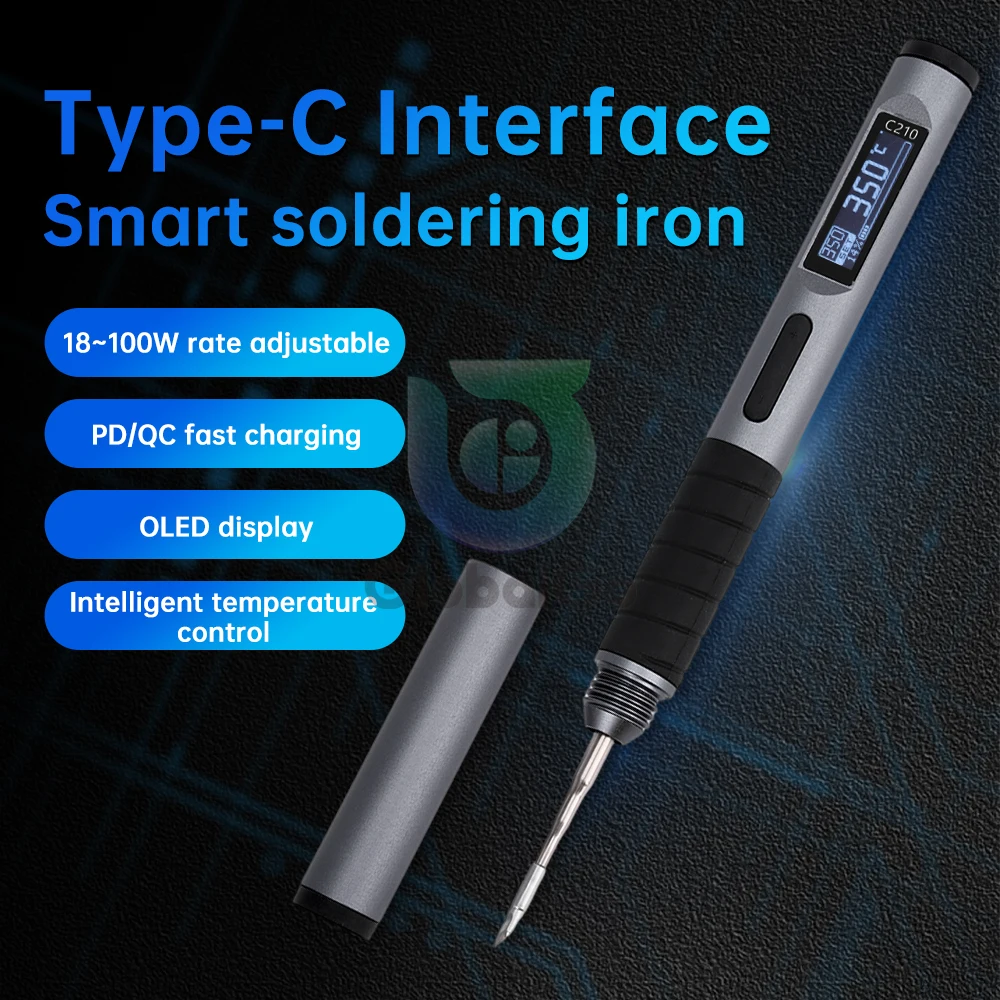 Saldatore intelligente da 100W strumenti di riparazione per saldatura elettrica digitale portatile a temperatura costante regolabile a calore rapido