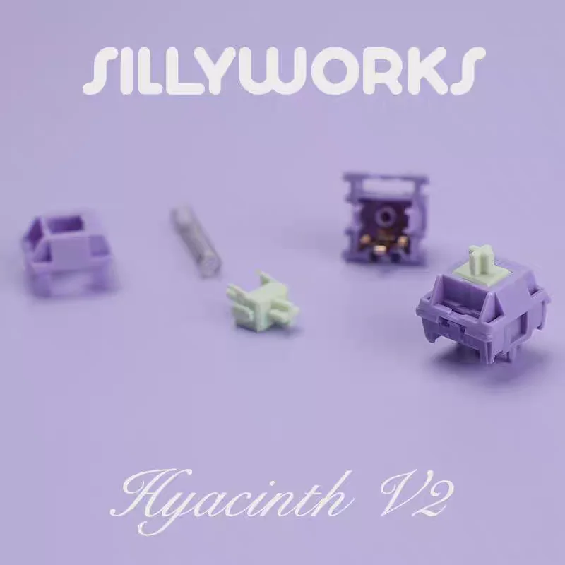 Sillyworks Hyacinth V2 Hyacinth V2U Switch Linear 5pins For Custom Gaming Mechanical Keyboard MX Switch POM Nylon Factory Lubed