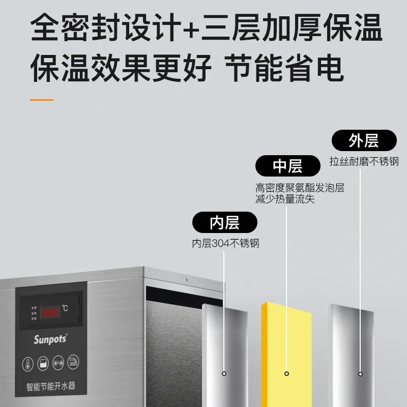 conservazione del calore Bollitore elettrico barile di grande capacità nuova caldaia automatica commerciale caldaia ad acqua con filtro per hotel