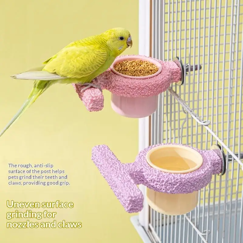 

All-in-One Parrot Activity Perch, Claw-Care Station with Feeder & Toys, Keeps Your Bird Engaged, Healthy & Happy