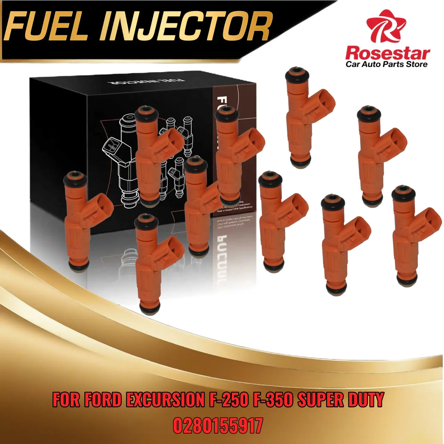 

10 PCS Fuel Injector for Ford 2000 2005 Excursion F250 F350 V10 6 8L Engine