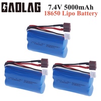 7.4V 5000mAh 18650 Lipo Battery for Wltoys 10428 /12428/12423 RC Car Parts 2s 7.4v battery For Wltoys 144001 A959-B A969-B Q46