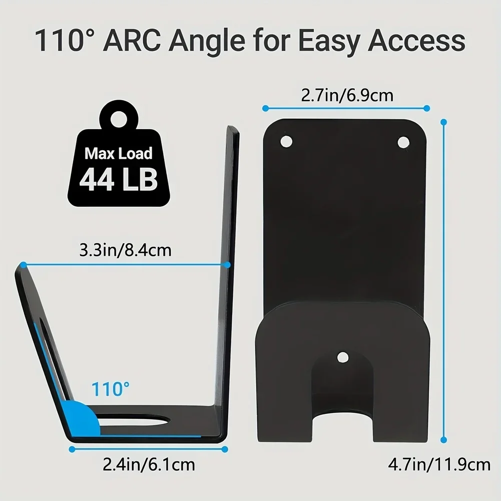 Iron Storage Solution Electric Car Charger Load Capacity 44 Pounds Three-step Assembly Compact Garage Storage Hooks System