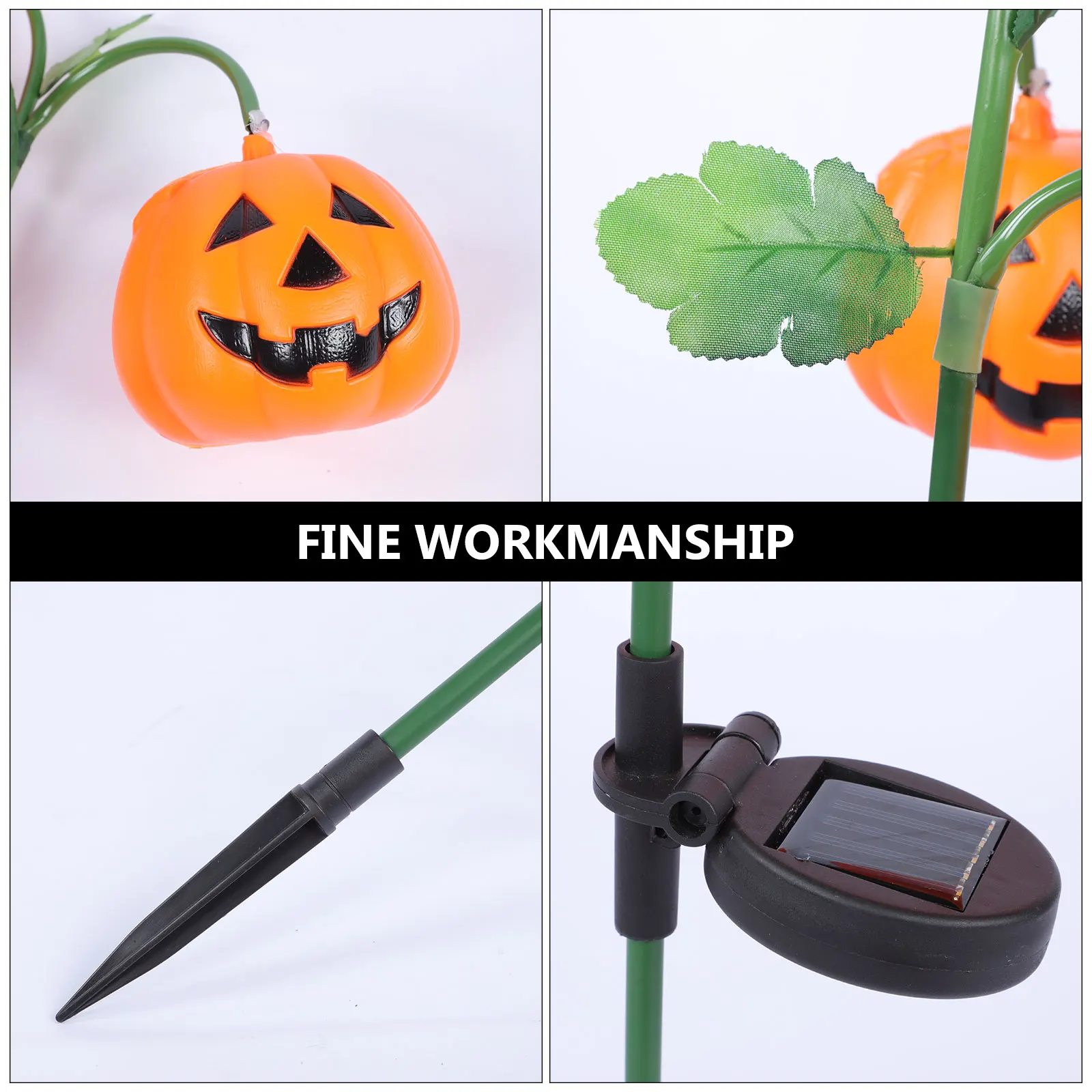 

1pc Pumpkin Led Lights Halloween Outdoor Waterproof Lawn Lamp Orange Decorative Garden Landscape Solar Yard Insert Light