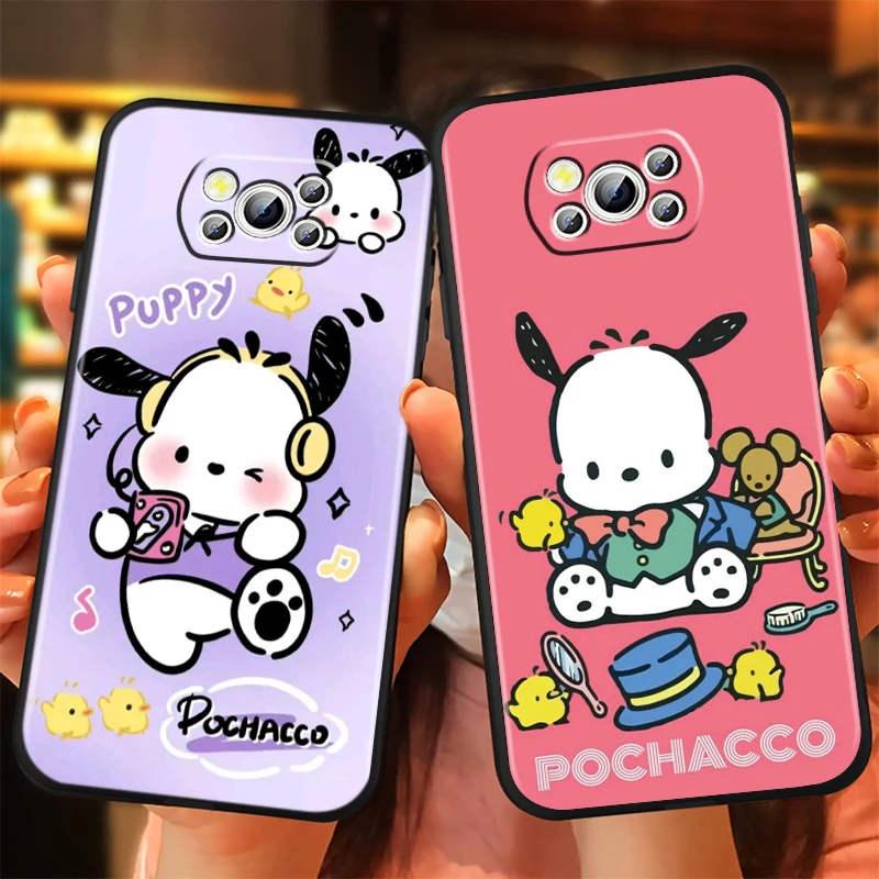 Pacha Dog Cute Cartoon For Xiaomi Mi Poco F5 F4 F3 X6 X5 X4 X3 M6 M5 M5S M4 M3 C65 Pro GT NFC 5G Black Back Phone Case