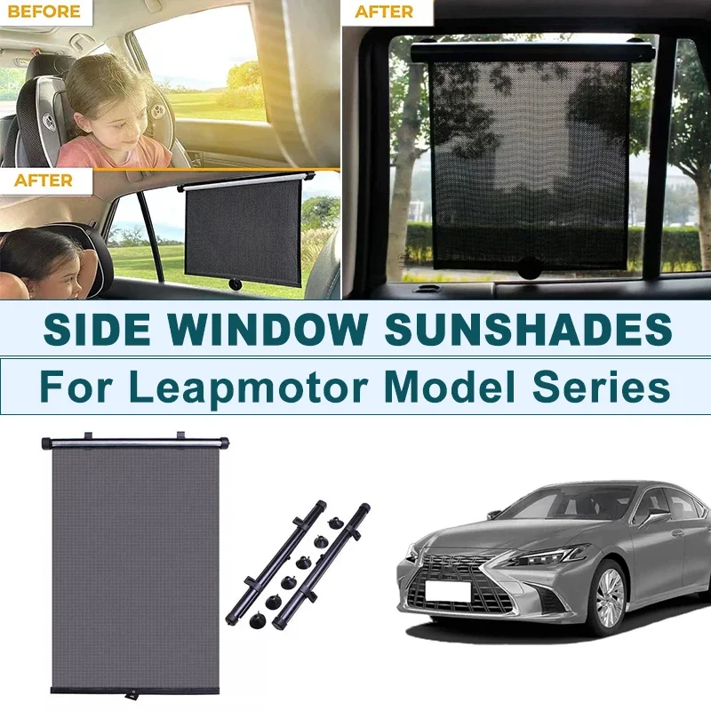 

2Pcs UV Protection Retractable Car Side Window Sun Shade Roller Blinds For Lexus IS ES GS LS NX RX GX LX UX RC LC CT HS SC