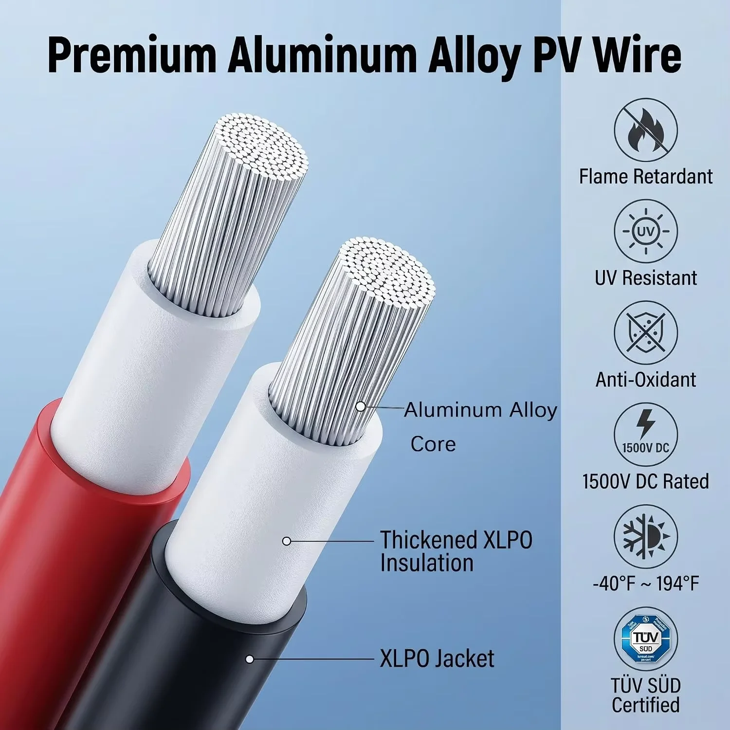 JMUYTOP Solar Cable 6 Mm2 10AWG with Flame Retardant For EcoFlow Delta River 2 3 MAX Photovoltaic Panel Portable Power Station