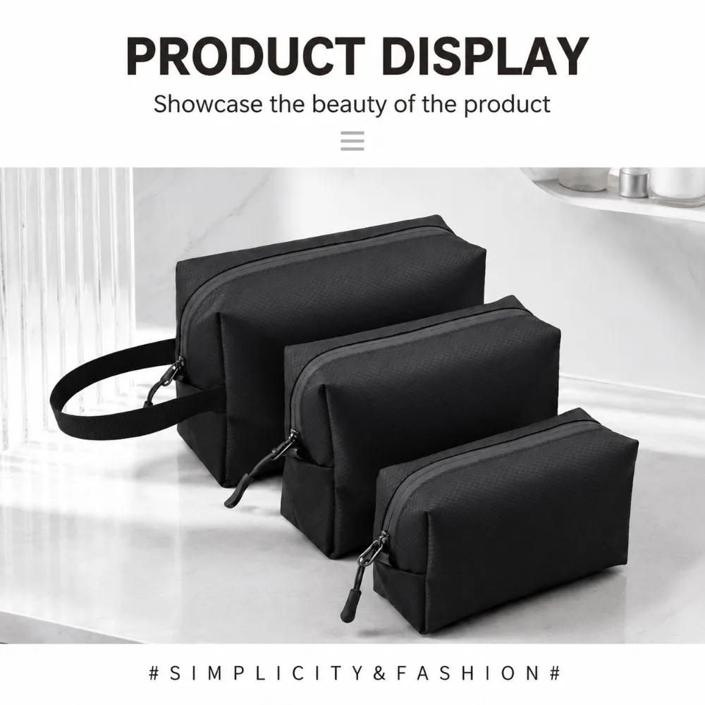 Waterproof Makeup Organizer Bag Portable Versatile Cosmetic Storage Pouch Large Capacity Travel Cosmetic Pouch Skincare Storage